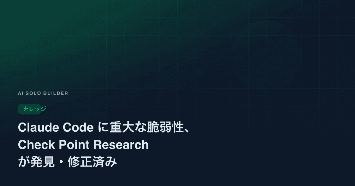 Claude Code に重大な脆弱性、Check Point Research が発見・修正済み